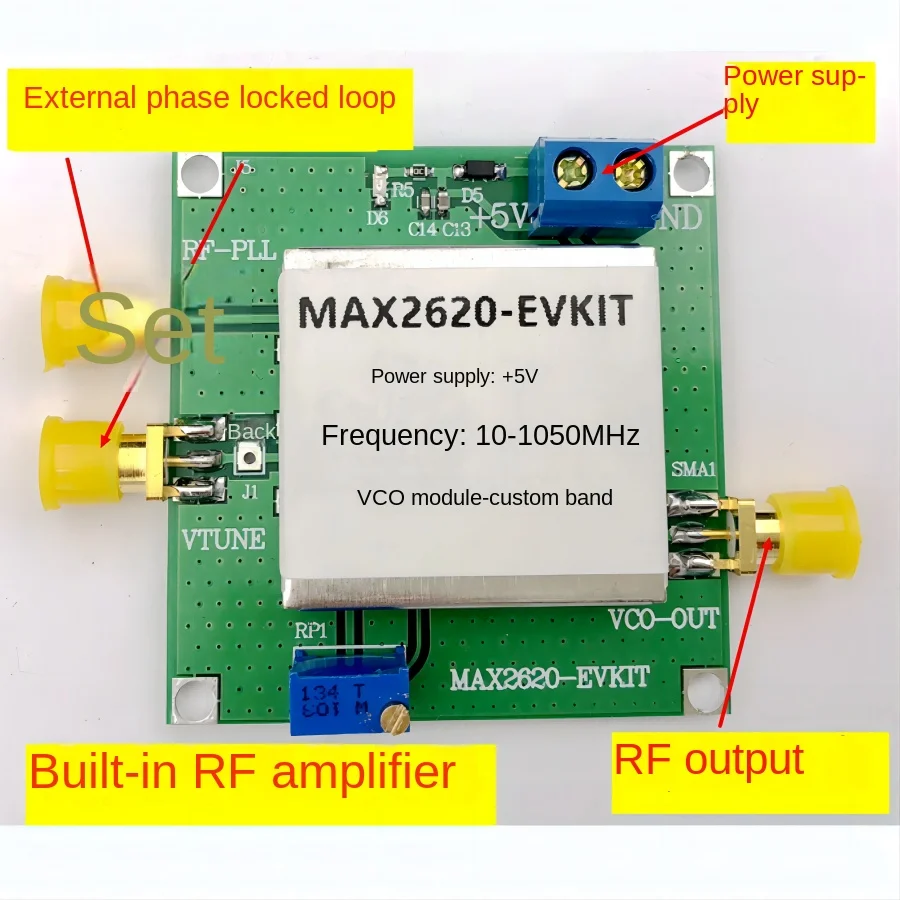 

MAX2620 590MHZ VCO Module RF Oscillator Clock Frequency Source RF Source RF Oscillator