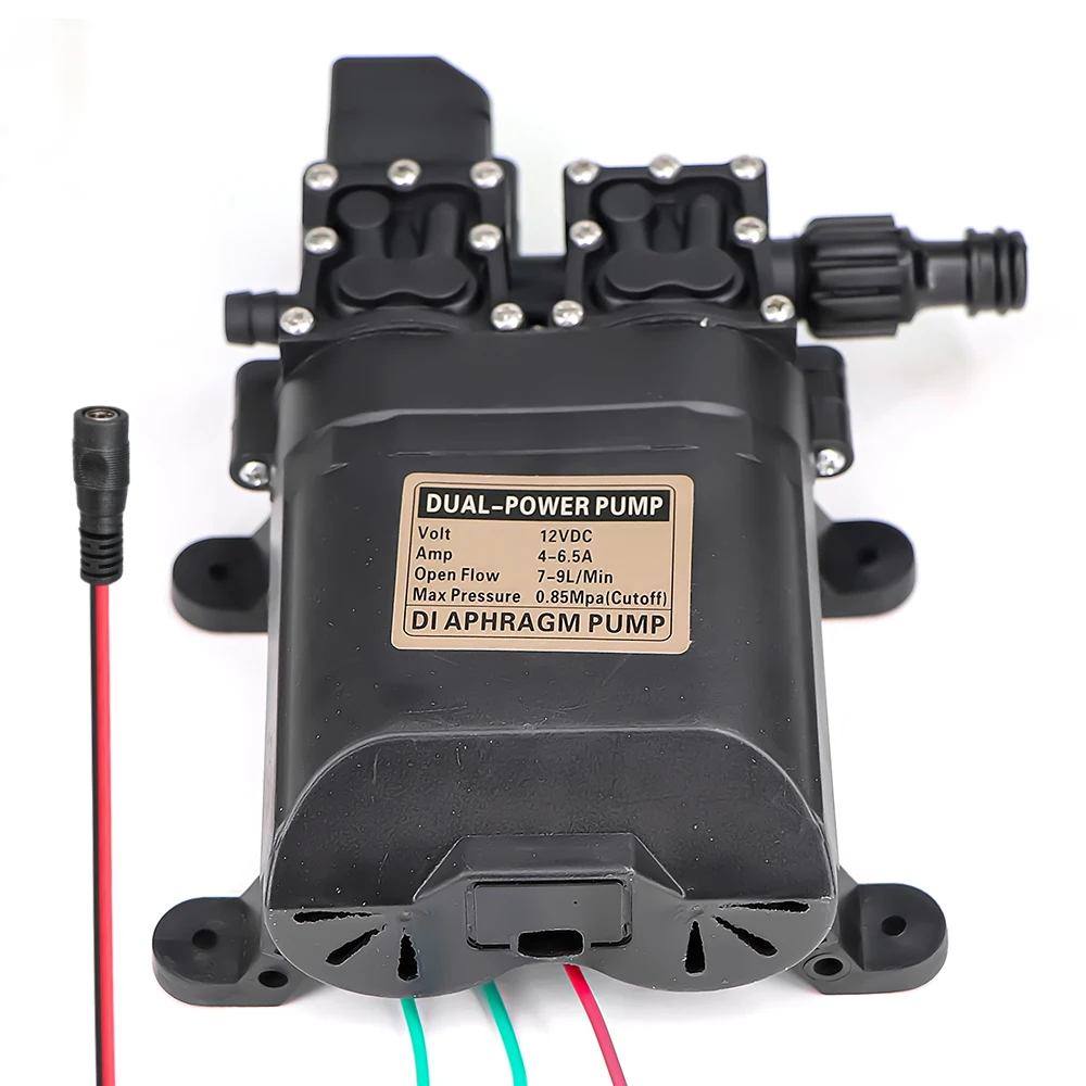 DC 12V ปั๊มน้ำไดอะแฟรมแรงดันสูง 7-9L/นาทีสำหรับสวนเกษตรแรงดันสูงปั๊มไดอะแฟรมอัตโนมัติ 1