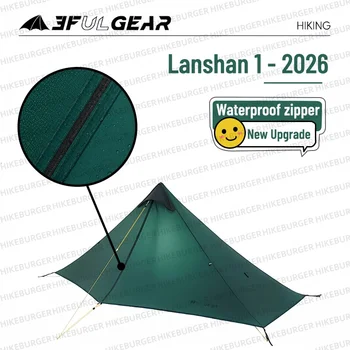 3F UL GEAR 2026 Lanshan 1 Tent Ultralight Outdoor Camping Poleless Tent T-zipper Door Waterproof Trekking Mountaineering 1
