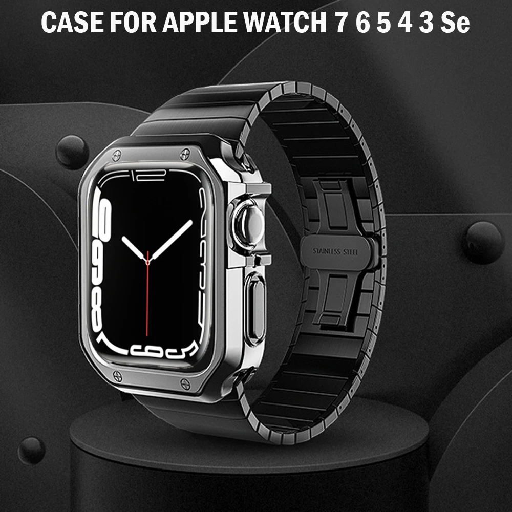 日本最大のブランド AppleWatch Case スポーツ ブラック 44 45 41 時計