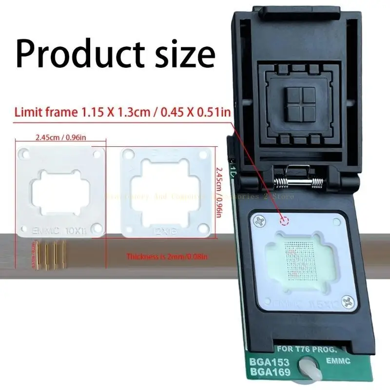 T76 프로그래머 테스트 프로브 홀더 애플리케이션용 BGA153 BGA169 어댑터 IC 소켓 안정적인 성능