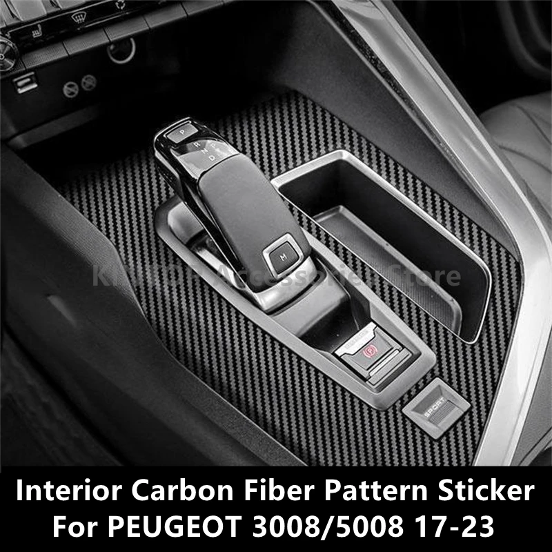 

For PEUGEOT 3008/5008 17-23 Interior Carbon Fiber Pattern Sticker Protective Film Modification Accessories Refit