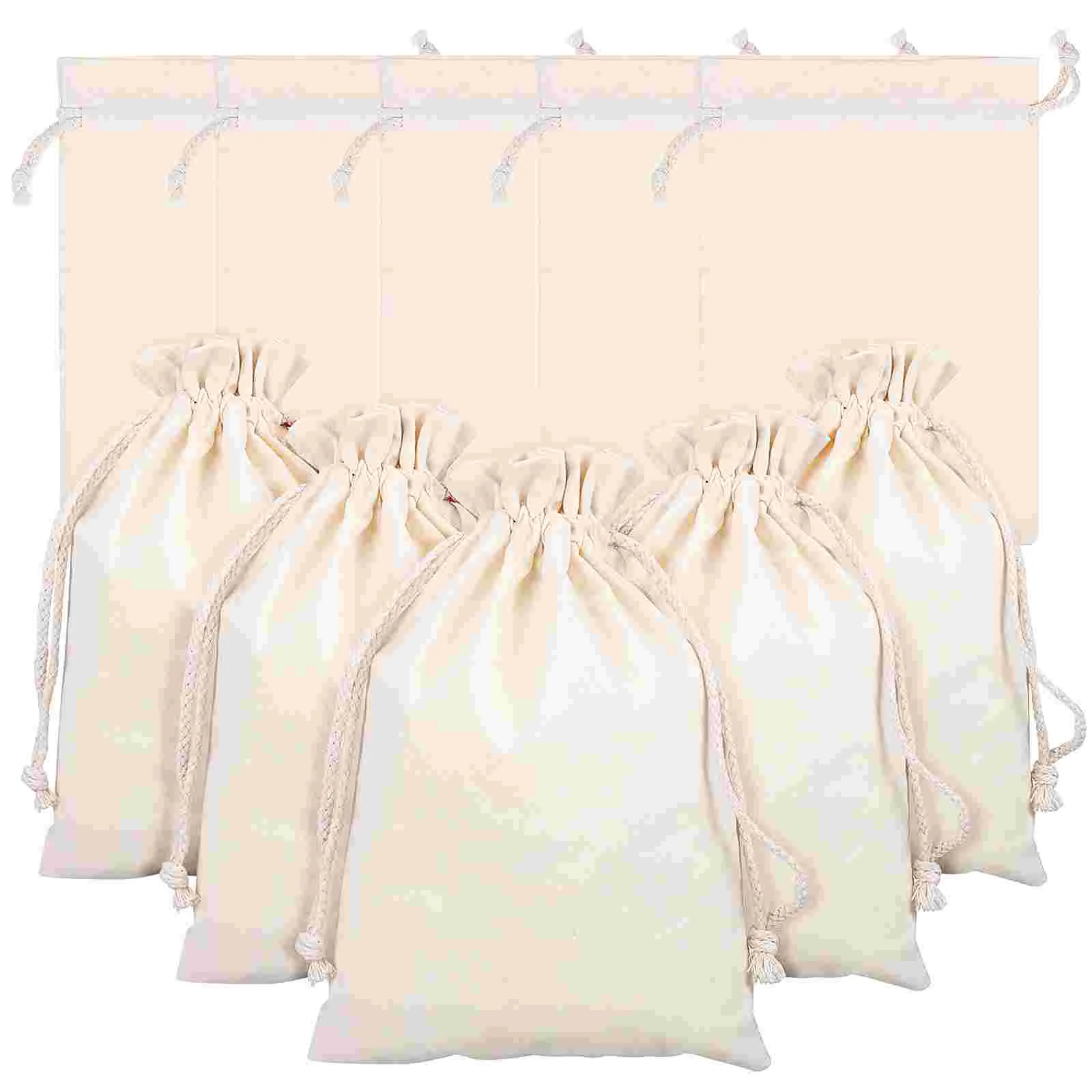 

Cotton Cloth Bags Drawstring Reusable Muslin Bag Portable Storage Bags Blank Cotton Bundle Pocket