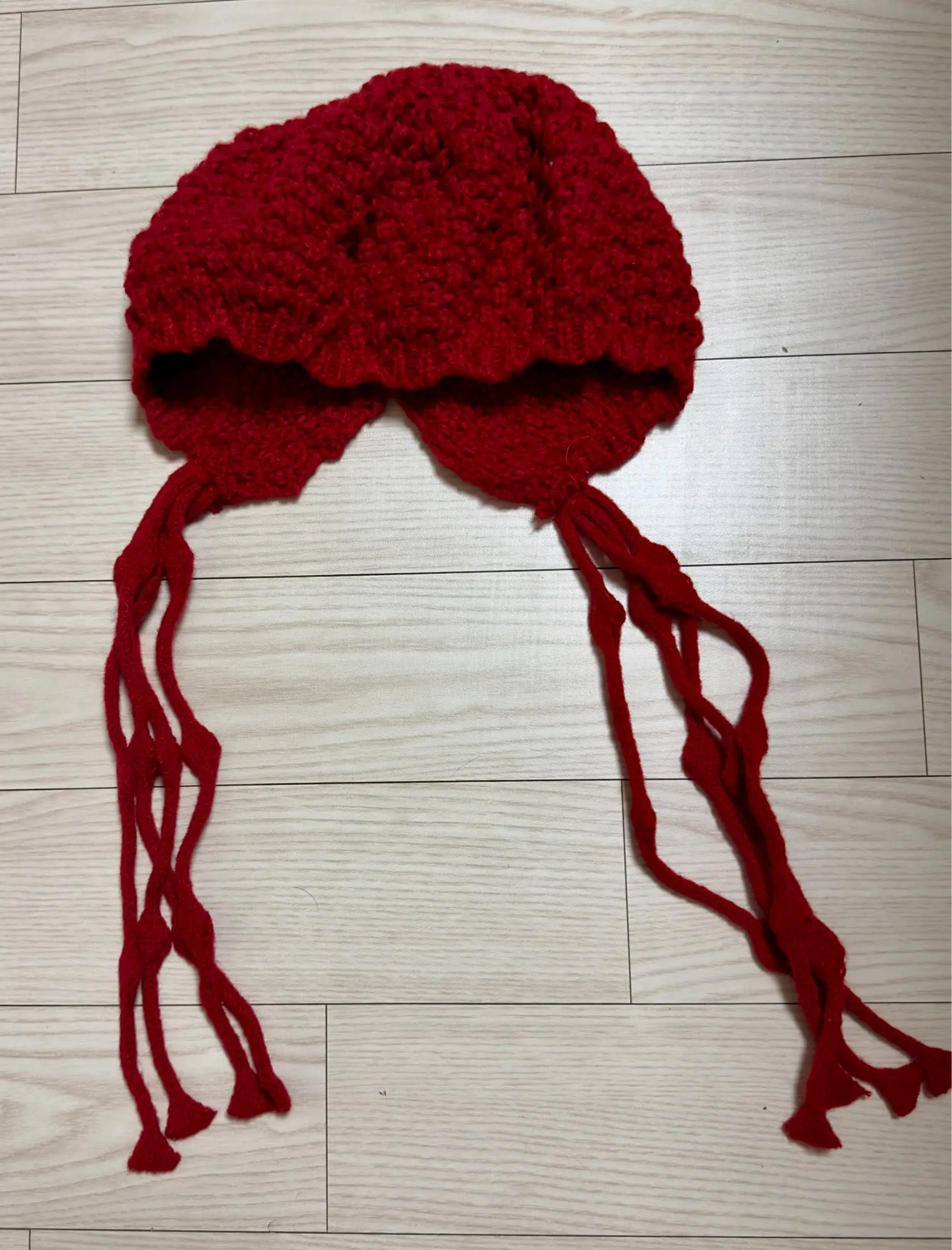 Fringe Knitted Beanie Hat