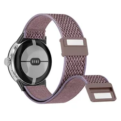 Elastic Nylon Strap Replacement Wristband Bracelet for Pixel Watch (PURPLE)