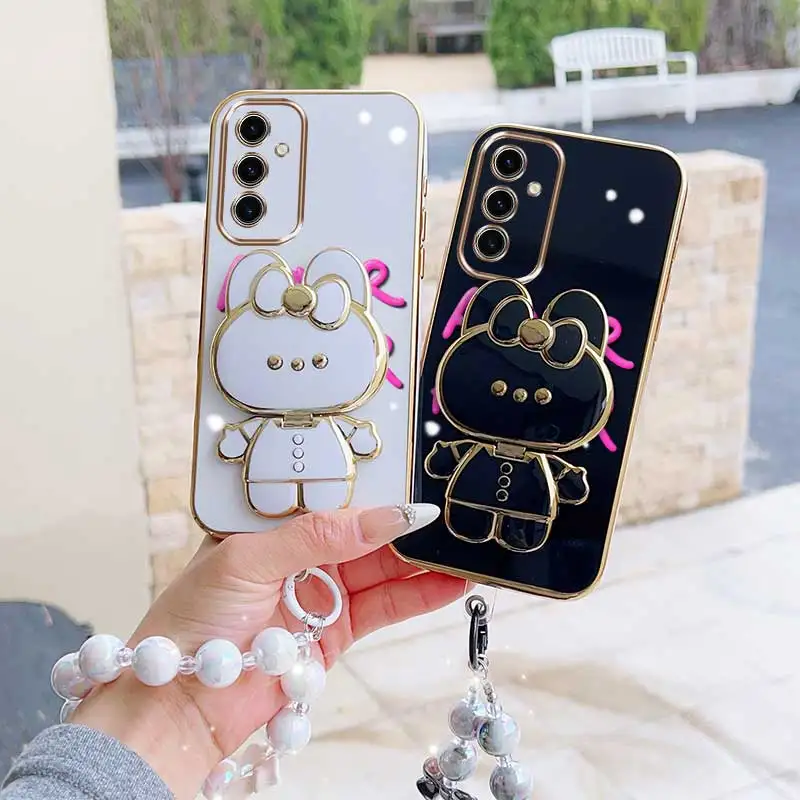 Chic Floral Phone Case Set with Lanyard and Stand - 3 Piece Bundle