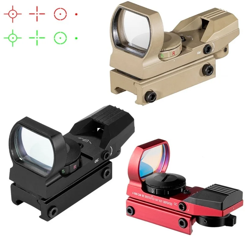 

Holographic 4 Reticle Reflex Scope DE QD Sight Dovetail Riflescope Reflex Optics Sight For 20mm Weaver Picatinny Rail
