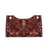 Custom Luxury Lily Flower Fleur-De-Lys Tissue Box Cover PU Leather Rectangular Fleur De Lis Facial Tissues Holder for Home 2