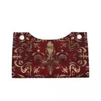 Custom Luxury Lily Flower Fleur-De-Lys Tissue Box Cover PU Leather Rectangular Fleur De Lis Facial Tissues Holder for Home 2