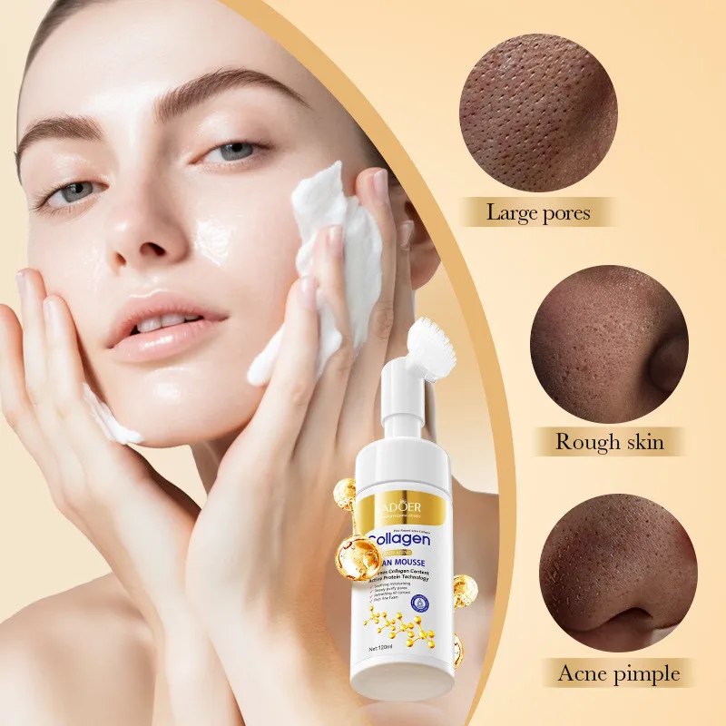 Collagen Facial Cleanser for Anti Wrinkle Deep Cleaning Mousse Nourishing Moisture Skin Care 120ml - Image 3