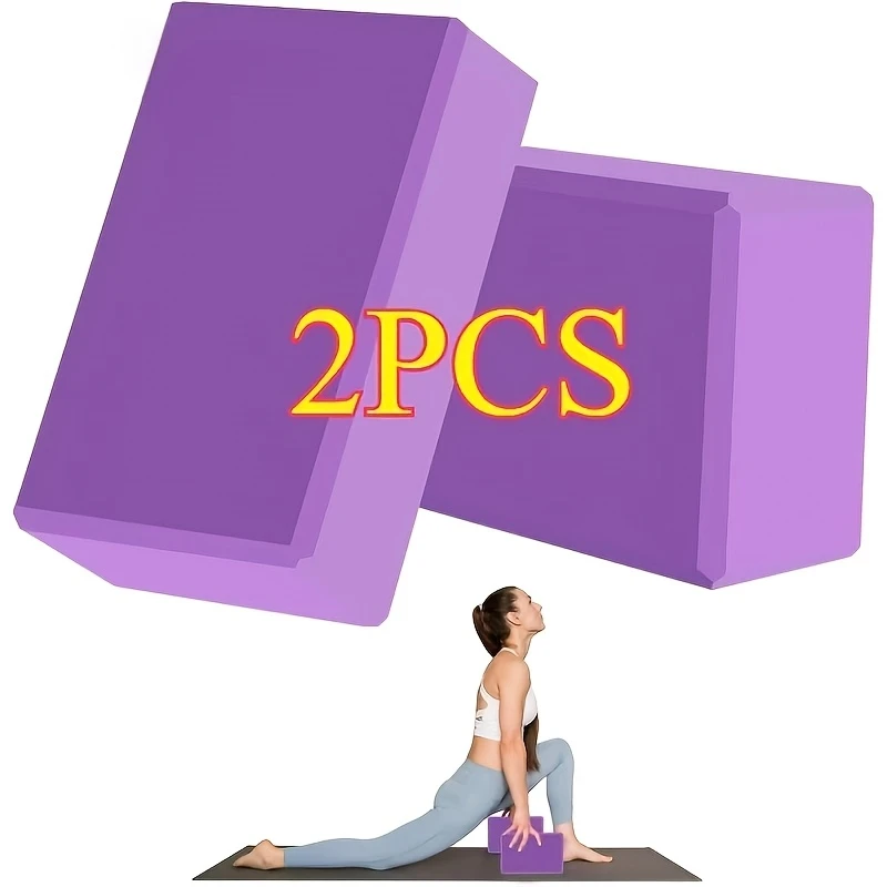 Set of 2 High-Density Foam Yoga Blocks - Lightweight, Supportive, and Odor-Free