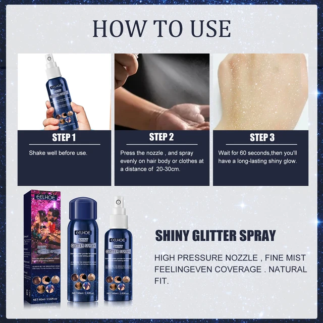 Shiny Glitter Spray Sparkle Spray For Clothes And Hair Prom Dresses Sparkle  Body Mist Spray