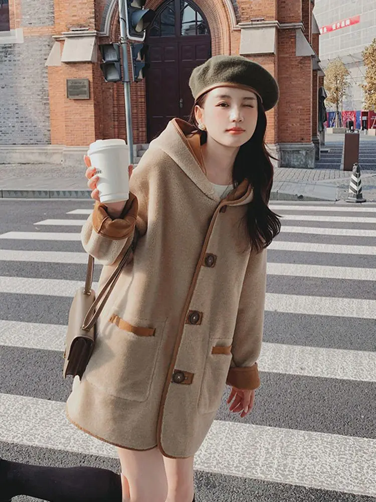 Korean Lambswool Reversible Coat Lazy Wind Jacket Women'S Tide Ins Winter Grain Lamb Wool Version Plus 2023 New