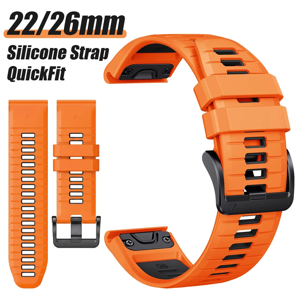 Versatile Sport Silicone Strap - QuickFit Design, 22mm & 26mm Options