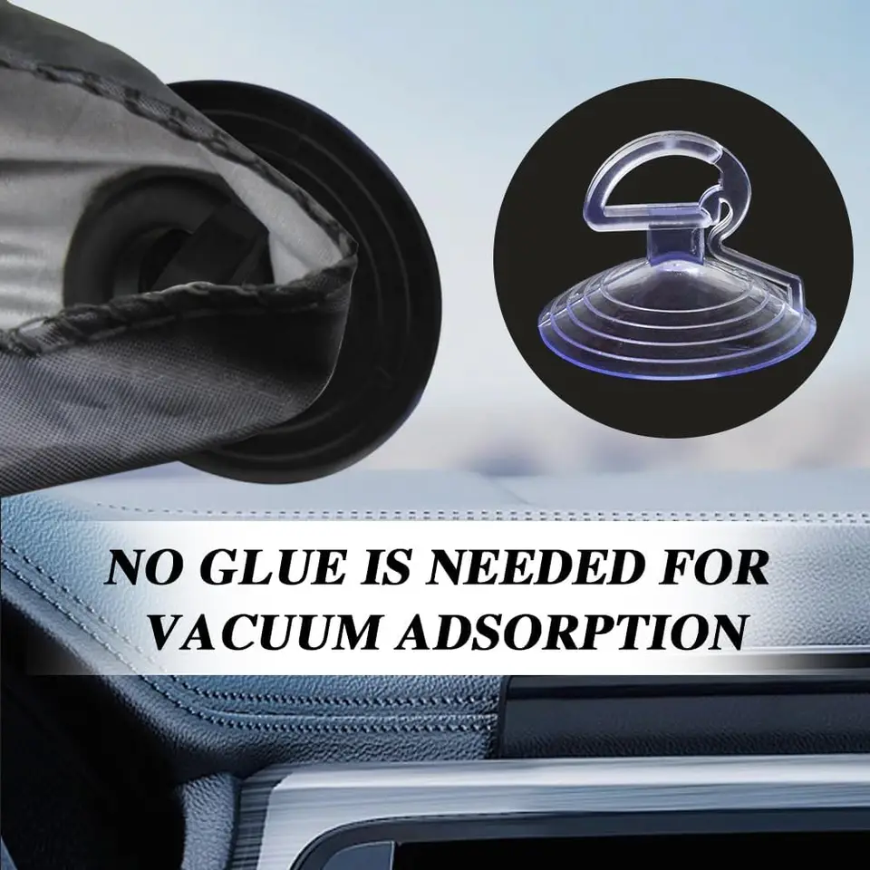 SOLUSTRE Set Da 50 Ventose Trasparenti A Coda Di Rondine Per Auto – Supporto Per Parasole, Parabrezza E Superfici Lisce O Ruvide, In PVC Resistente