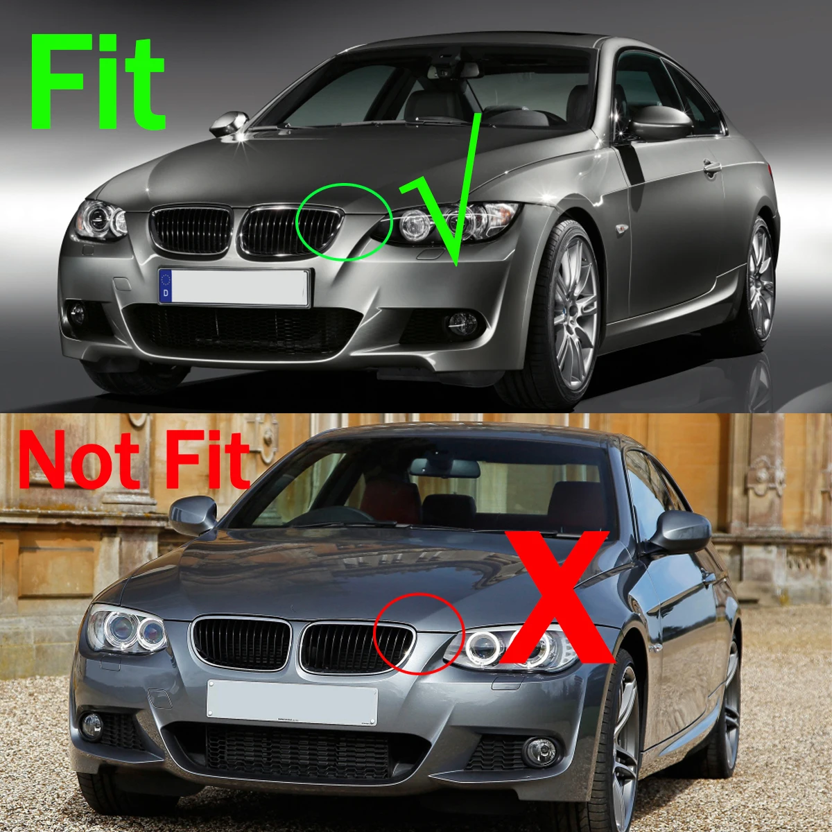 BMW M93 M3 2007 2008-2013用フロントバンパー 表面カスタム パーツ アクセサリー 交換用部品 互換品 : PENSUN M3 Style Front Bumper Kit W⁄O PDC Fit for 2010