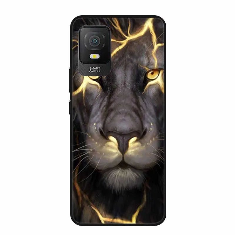 Cool Animal Black Silicone Soft Back Cover Case – Lion, Wolf, Tiger, Cat Design