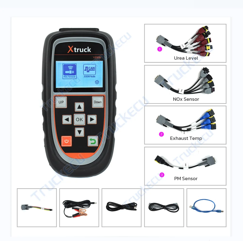 

Xtruck Y006 EURO 6 CAN J1939 sensor tester Truck Nitrogen Detector Test NOx PM Urea Level Exhaust Temperature Sensor