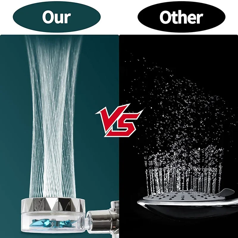 High Pressure Turbo Fan Shower Head with Filter, 360° Swivel, Water Saving, Rainfall Design - Bathroom Accessories Hair stopper 4