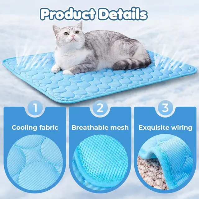 2025 New Dog Cooling Mat Summer Washable Portable Pet Coolings Pad For Dogs Cat Ice Silk Blanket Sofa Breathable Sleeping Mat 3