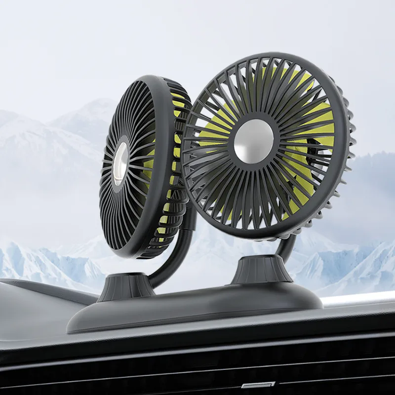 

Бесшумный Электрический вентилятор с двойной головкой для крепления на автомобиле 12 В 24 В, подходит для больших грузовиков, автозапчасти, а...