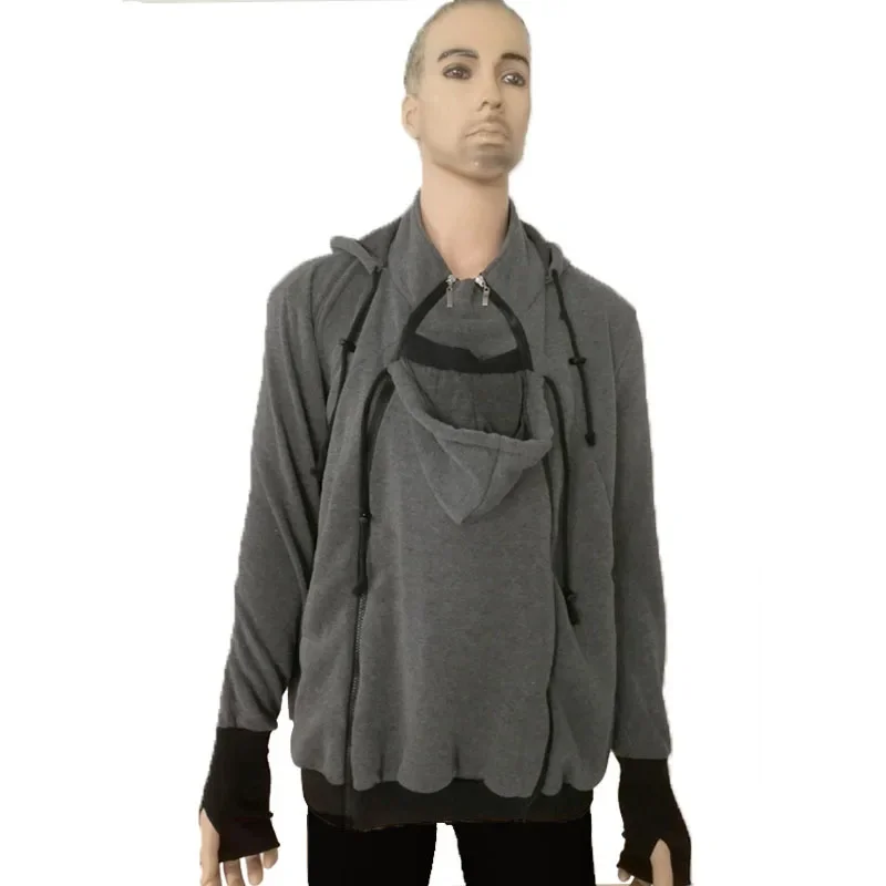Daddy Men Baby Carrier Jacket Autumn Winter Maternity Clothes Kangaroo Warm Hoodies Outerwear Coat Father Carry Baby Sweatshirt 3