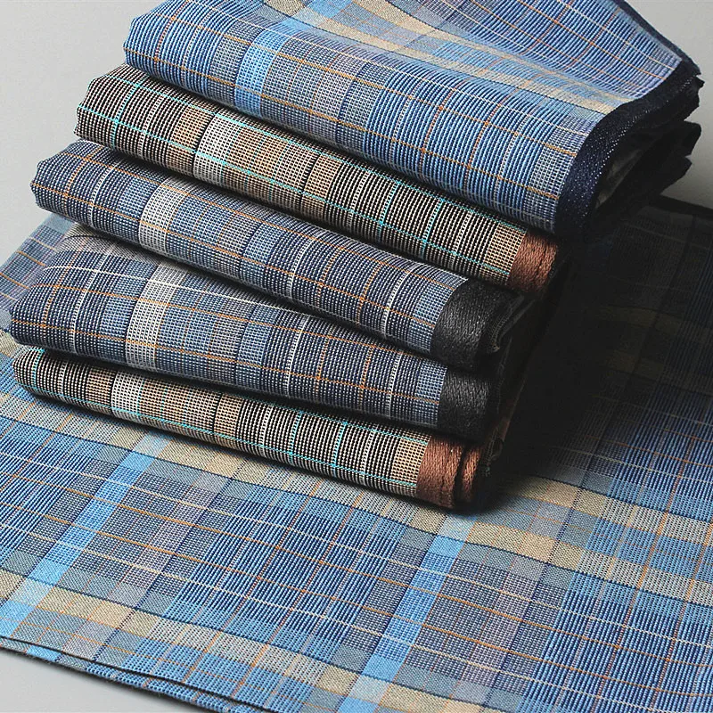 

8pcs/lot Cotton handkerchief dark plaid handkerchief classic retro handkerchief bag square towel business casual chest scarf