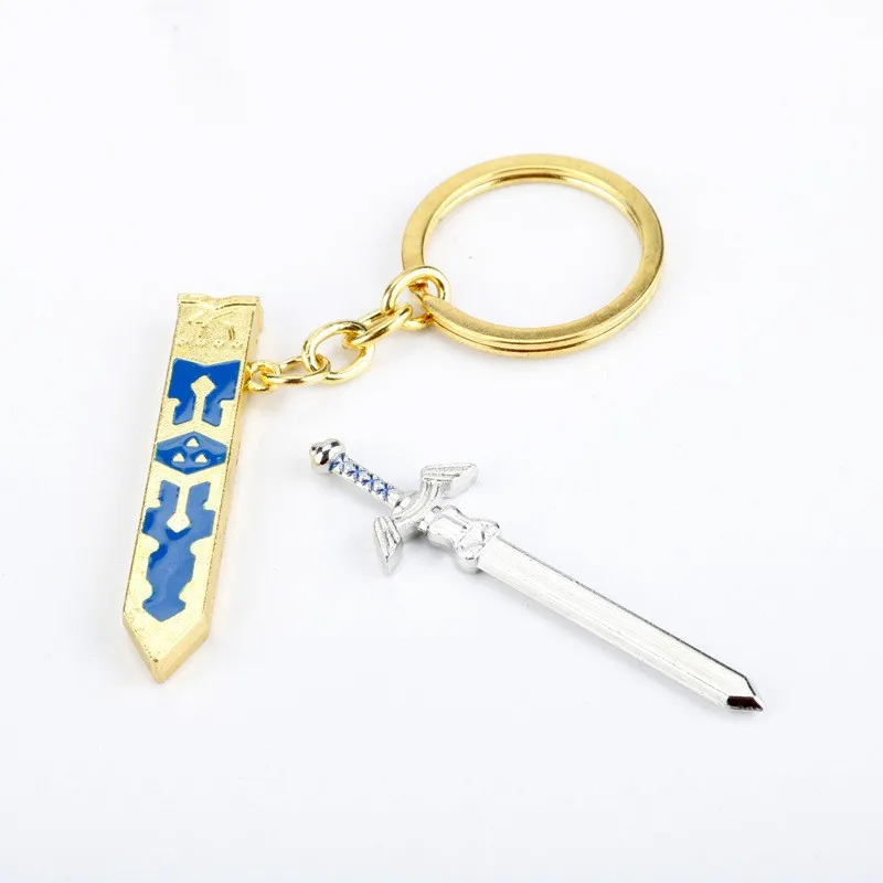 Zeldas Keychain Jewelry Set Hylian Shield Breath of The Wild Sheikah Eye Majora's Mask Sword Triforce Symbol Pendant Key Ring