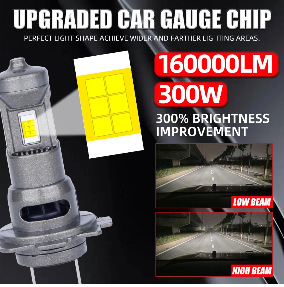 H7 H4 H11 LED Headlight 160000LM 6500K Led H1 H8 HB3 9005 HB4 9006 9012 HIR2 H9 12PCS 5570 CSP Canbus STG PTF Mini Diode 12V 24V led bulbs led headlights led car headlights car headlamps