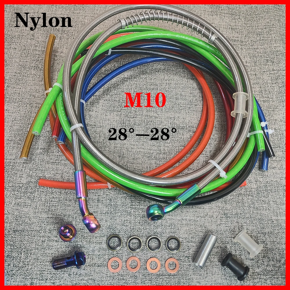 7-color AN3 28&deg; Moto Braided Hose Motorcycle Hydraulic Brake or Clutch Line Hose for Motorcycle Dirt Bike ATV Moped Scooter