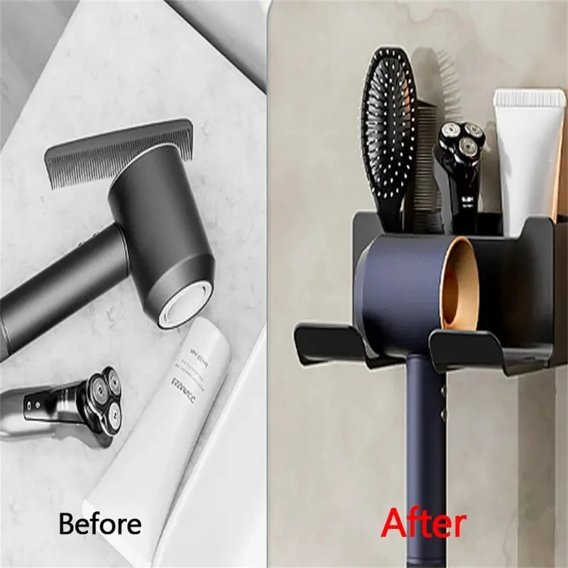 TAKARA ヘアドライヤー 壁掛け式 壁に取り付けられた粘着ヘアドライヤーホルダー,ヘアドライヤー
