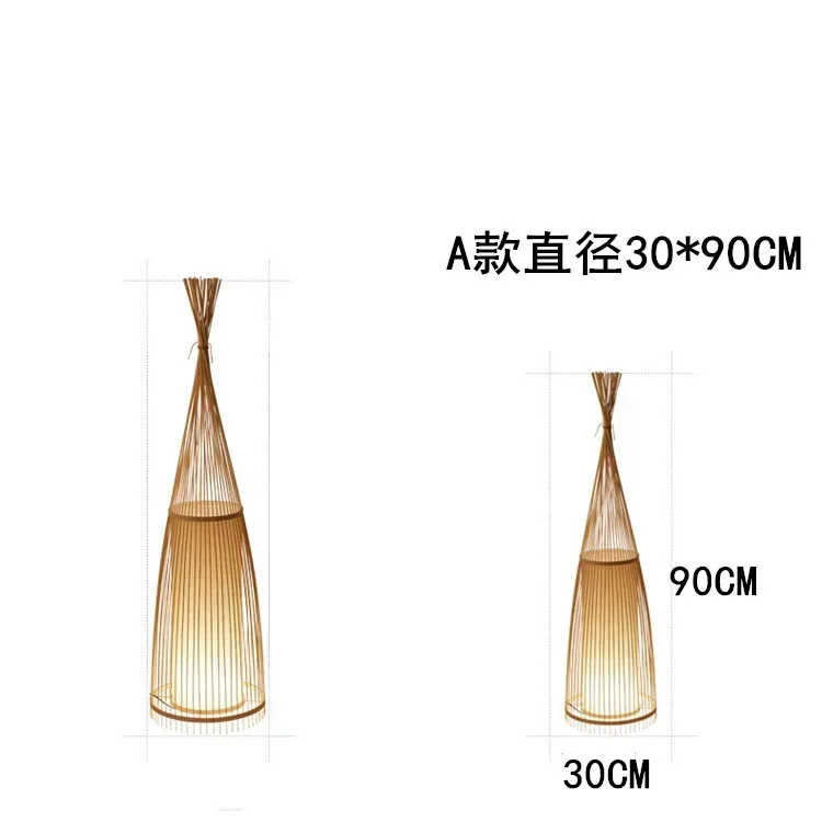 מנורת רצפה רטרו Wabi-sabi מקורית פשטות רטן במבוק לומינריה פרלור ליד המיטה לחדר השינה, ללימודים ולעיצוב הבית