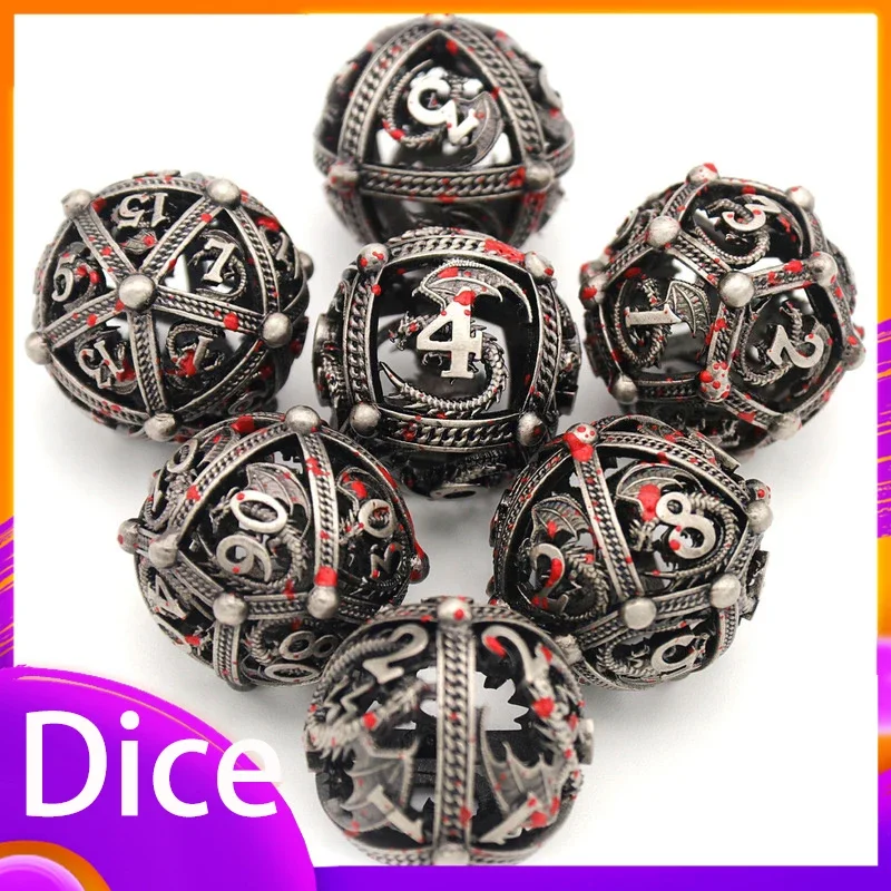 

7 шт., настольные игры, металлическая загадка, полый полигедрический набор для настольных игр