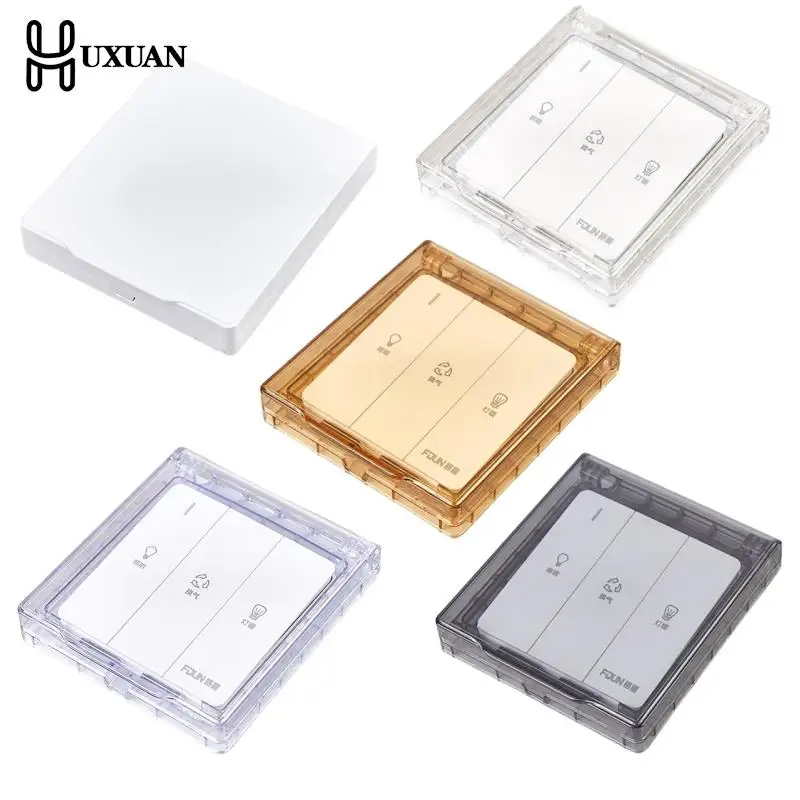 86 Type Self-Adhesive Thicken Wall Socket Waterproof Box Electric Plug Cover Bathroom Wall Switch Protection Cover Socket Splash