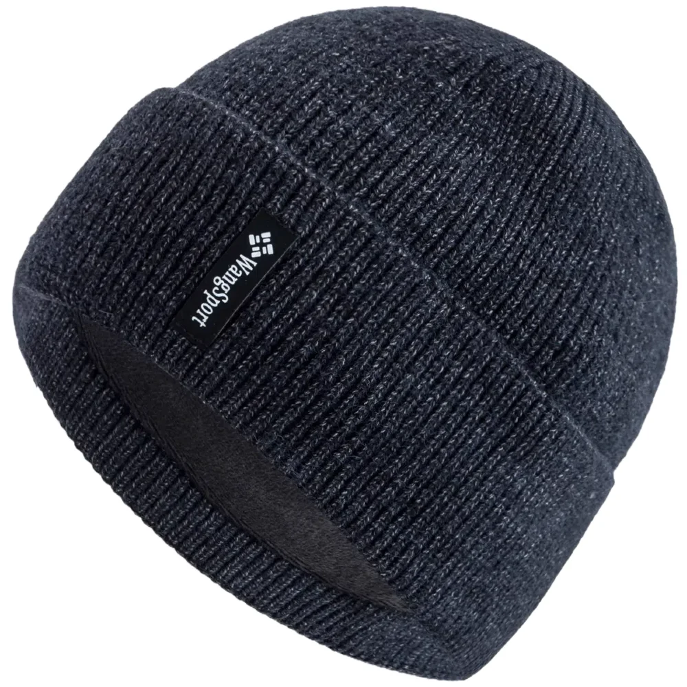 New Unisex Warm Winter Hats Fashion Plush Fur Lined Soft Beanie Cap WangSports Letter Sports Knitted Hats For Men Women