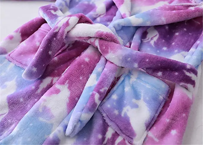 Child Bathrobe For Girls Boys Kigurum Unicorn Pyjamas Fleece Nightgown Sleepwear Hooded