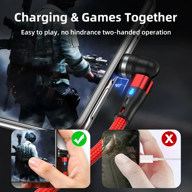 Enhanced Title: AUFU 540° Rotating Magnetic Fast Charging Cable with 5A Power Delivery