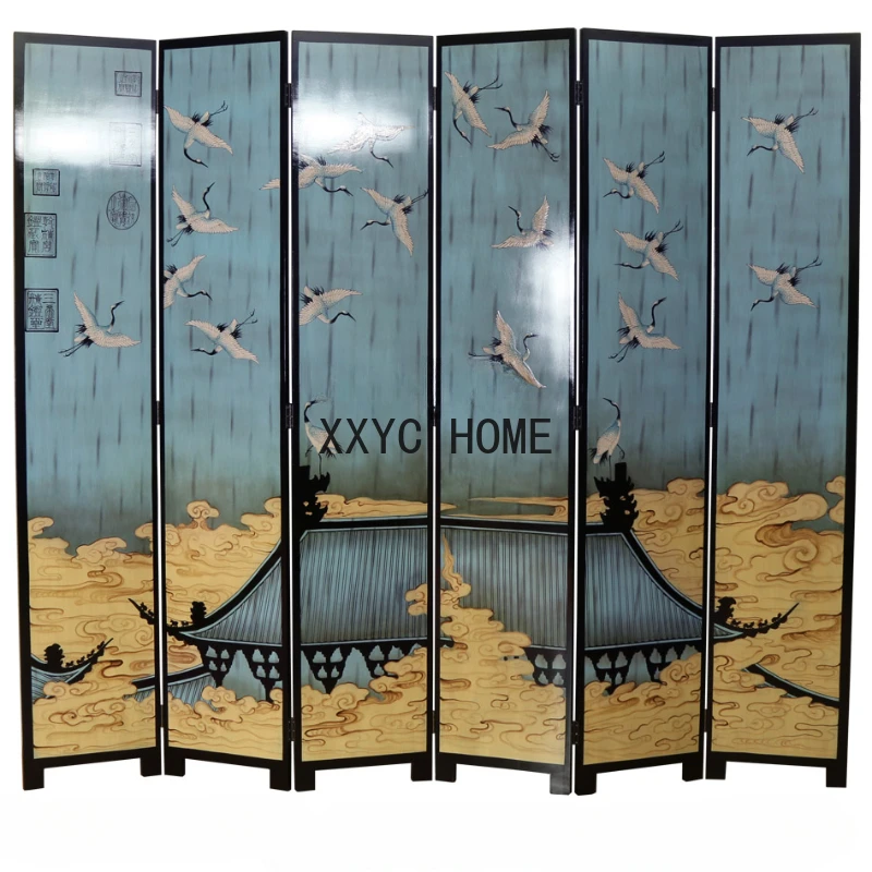 

Customized Modern New Chinese Style Japanese Style Painted Decorative Background Wall Subareas Screens Hotel Club Entrance