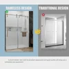 Shower Door 56-60" W × 76" H Glass Shower Door,Frameless Shower Doors with Handle and Seal Strip 5