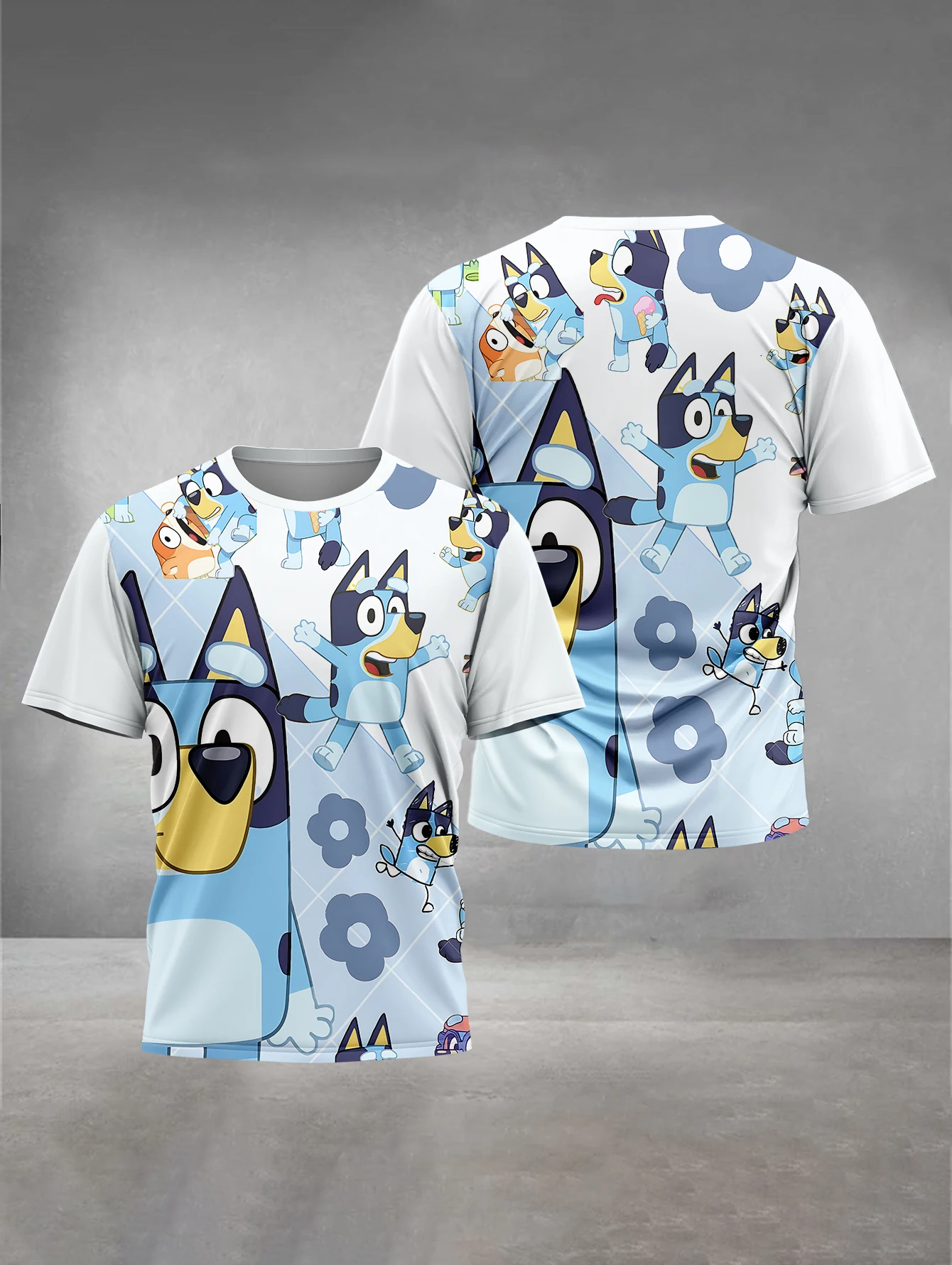 Cartoon B-Blueys Bandit Chilli 3D Print Baby Clothing 5 to 14 Years Male Outdoor Clothes for Children Boy Girl Child Top Shirts 5