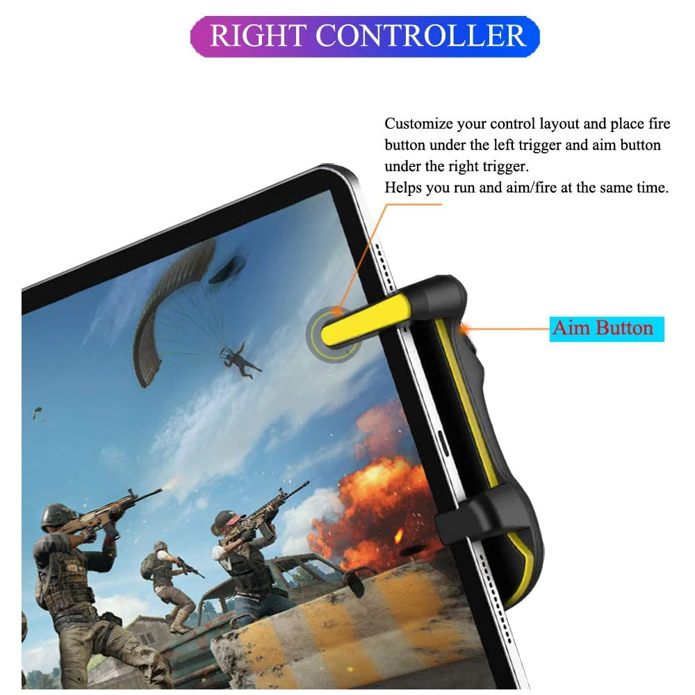 PUBG Trigger Controller For Ipad Tablet Capacitance L1R1 Fire Aim Button Triggers Gamepad Joystick For Ipad Tablet F