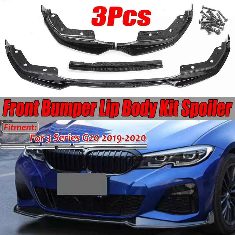 

Carbon Fiber MP Style Car Front Bumper Lip Spoiler Splitter Diffuser Detachable Body Kit For -BMW 3 Series G20 2019 2020