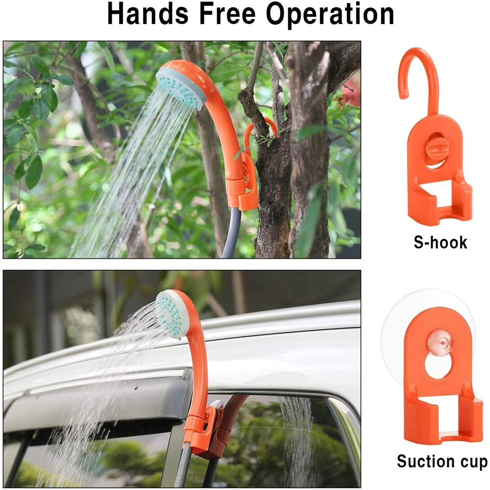 USB Charging Portable Camp Shower Pump Electric Rechargeable Outdoor Car Wash Camping Shower Handheld Showerhead Water Bag Pump