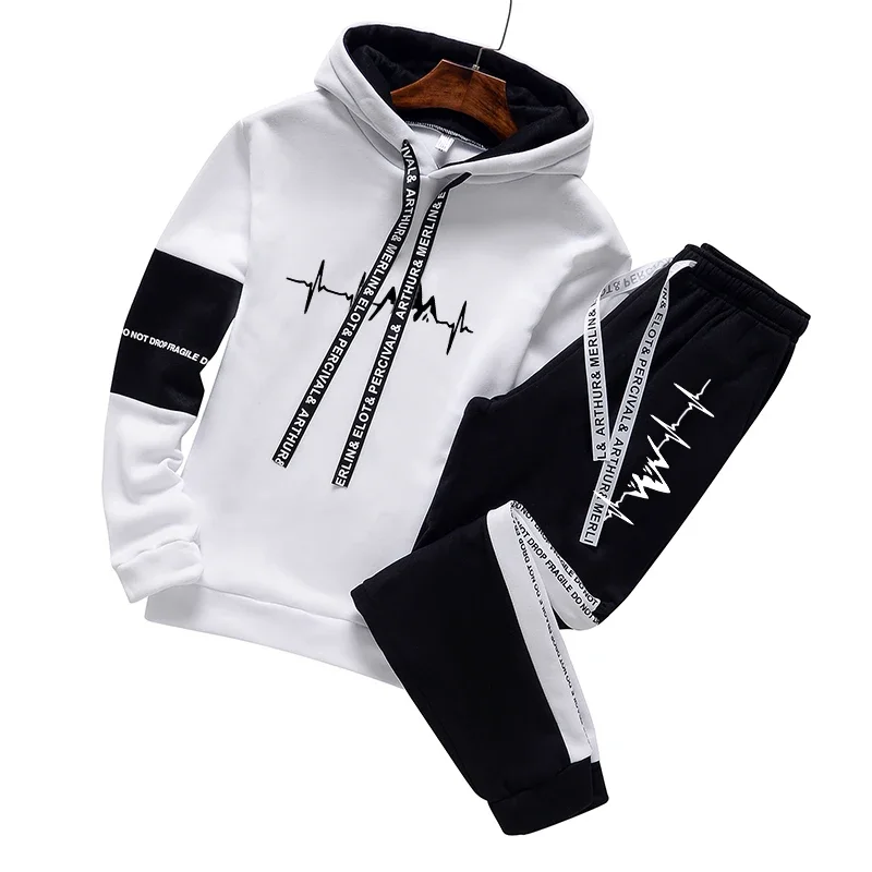Hot Sales Mens Tracksuit Printing Sweatshirts Sportswear Casual Single Piece Hoodie Pants Fitness Sports Jogging Mens Clothing