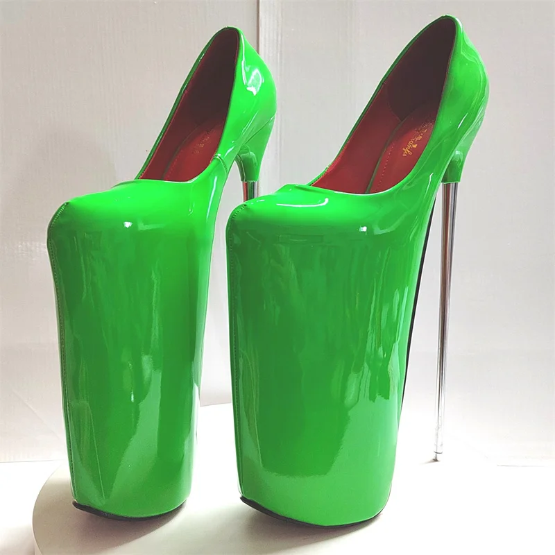 Pole Dance High Heels 19/22/30cm Extreme Platform Women Pumps Metal Heel Ankle Buckle Size 50 Pink Green Woman Wan Leisure Heels 3
