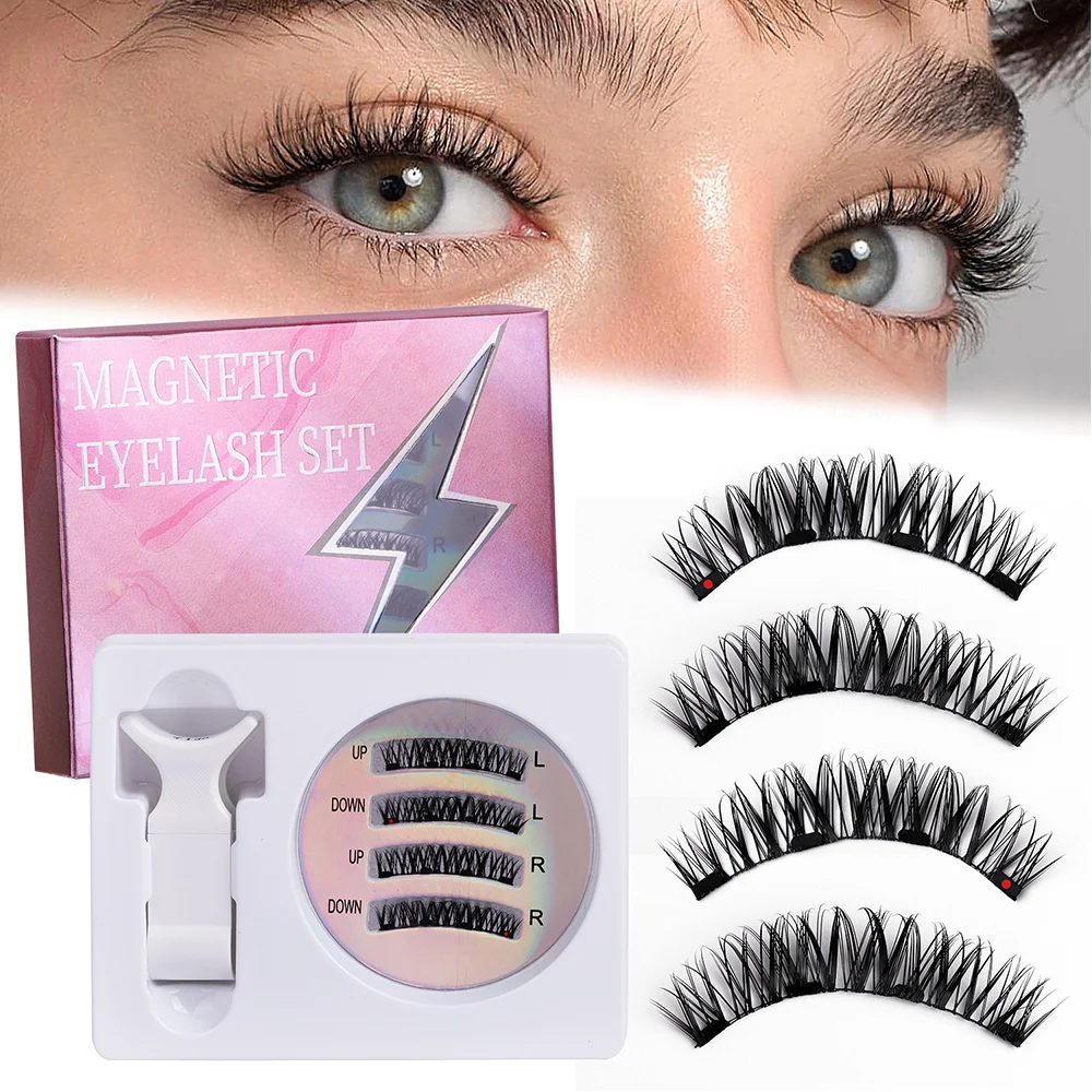 Magnetic Magnetic Lashes3D Eyelashes Natural Style D Curls Reusable No Glue Required Comes With Clip False Lashes fake eyelashes