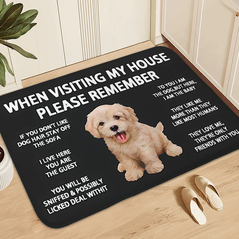 

Pet Dog Funny Doormat Entrance Door Non Slip Carpet for Bedroom Bathmat Living Room Rug Hallway Toilet Foot Mat Home Decorations