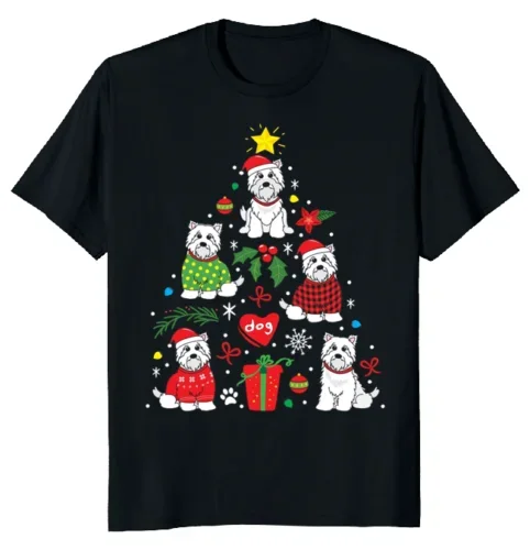 

Westie Dog Christmas Tree Funny T-Shirt Size S-5XL