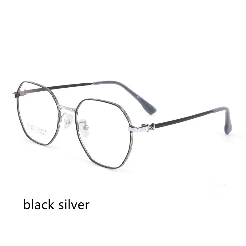 

46mm New Retro Literary Metal Spectacle Frame Men's Fashion Multilateral Eyeglasses Ladies Exquisite prescription glasses 86009