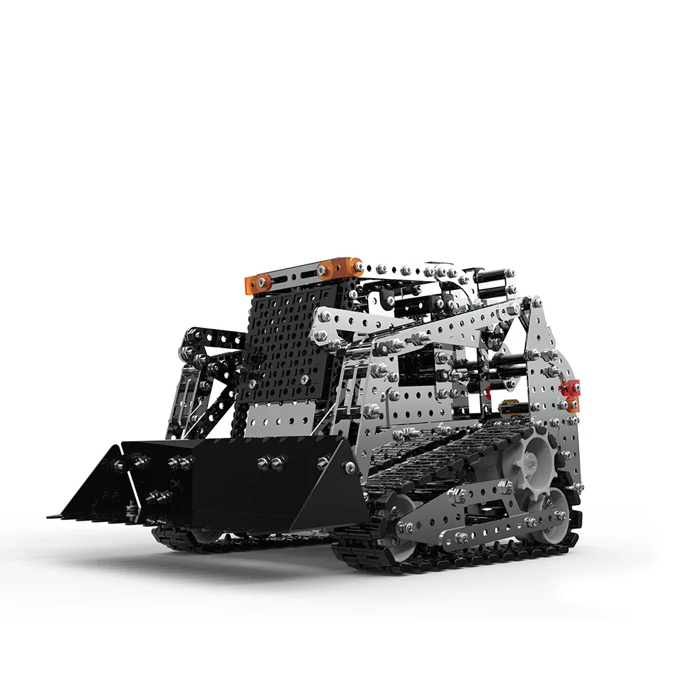 Stainless Steel RC Bulldozer Tracked Truck Toy with 2.4G Remote Control